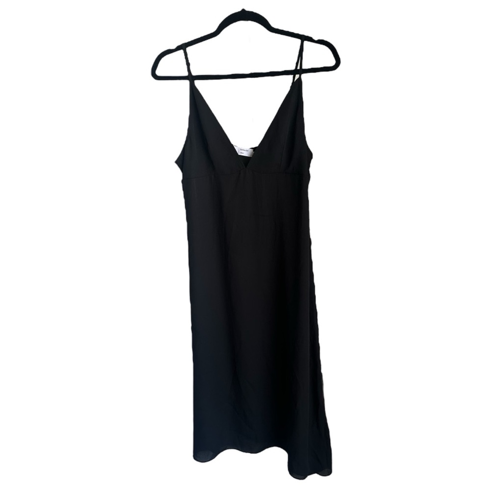 Proenza Schouler White Label Midi Slip Dress Womens Black small Silk Blend